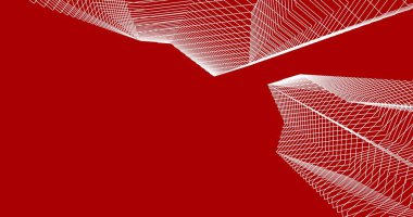 Mimari sanat konseptinde soyut çizgiler, minimum geometrik şekiller. 