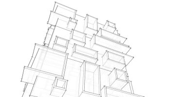 soyut mimari duvar kağıdı tasarımı, dijital konsept arkaplan