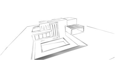 soyut mimari duvar kağıdı tasarımı, dijital konsept arkaplan