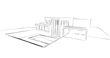 soyut mimari duvar kağıdı tasarımı, dijital konsept arkaplan