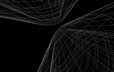 Mimari sanat konseptinde soyut çizgiler, minimum geometrik şekiller. 