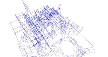 soyut mimari duvar kağıdı tasarımı, dijital konsept arkaplan