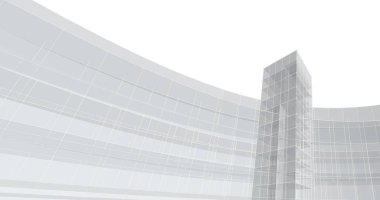 Mimari sanat konseptinde soyut çizgiler, minimum geometrik şekiller. 