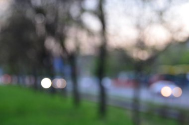 Bulanık şehir. Renkli soyut arkaplan