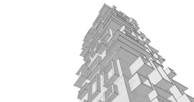 soyut mimari duvar kağıdı tasarımı, dijital konsept arkaplan