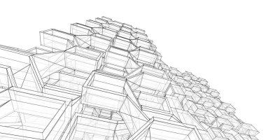 soyut mimari duvar kağıdı tasarımı, dijital konsept arkaplan