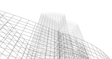 Mimari sanat konseptinde soyut çizgiler, minimum geometrik şekiller. 