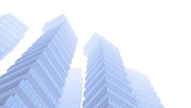 Arkaplanda mimari bina 3d illüstrasyon