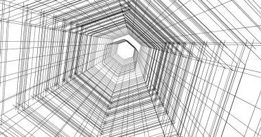 Arkaplanda mimari bina 3d illüstrasyon