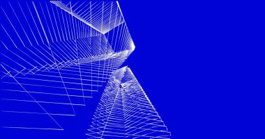 Mimari sanat konseptinde soyut çizgiler, minimum geometrik şekiller. 