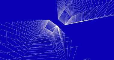 Mimari sanat konseptinde soyut çizgiler, minimum geometrik şekiller. 