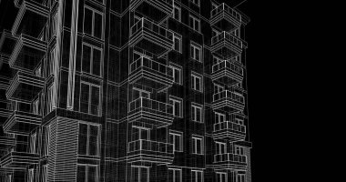 soyut mimari duvar kağıdı tasarımı, dijital konsept arkaplan