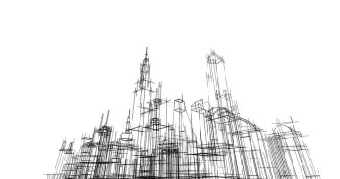 soyut mimari duvar kağıdı tasarımı, dijital konsept arkaplan