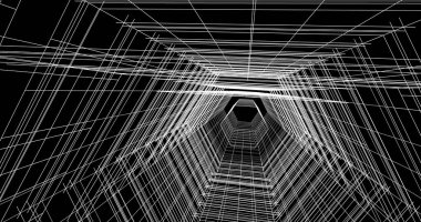 Arkaplanda mimari bina 3d illüstrasyon