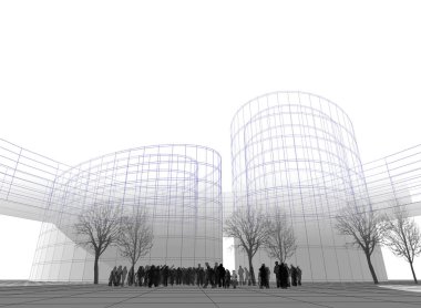 soyut mimari duvar kağıdı tasarımı, dijital konsept arkaplan