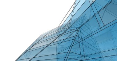 Mimari sanat konseptinde soyut çizgiler, minimum geometrik şekiller. 