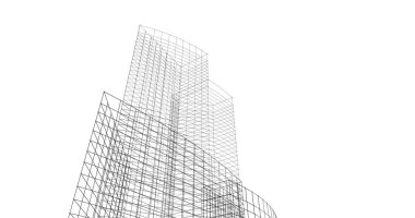 Mimari sanat konseptinde soyut çizgiler, minimum geometrik şekiller. 