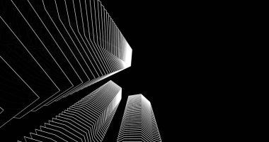 soyut mimari duvar kağıdı tasarımı, dijital konsept arkaplan