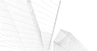 Mimari sanat konseptinde soyut çizgiler, minimum geometrik şekiller. 