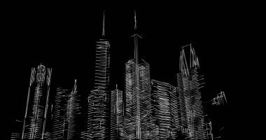 soyut mimari duvar kağıdı tasarımı, dijital konsept arkaplan