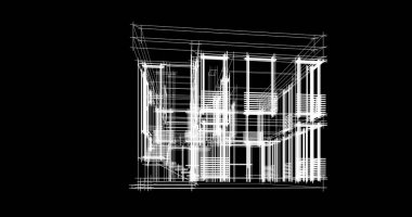 Mimari sanat konseptinde soyut çizgiler, minimum geometrik şekiller. 