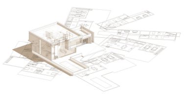 soyut mimari duvar kağıdı tasarımı, dijital konsept arkaplan