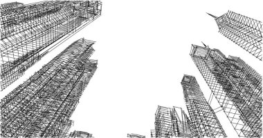 soyut mimari duvar kağıdı tasarımı, dijital konsept arkaplan