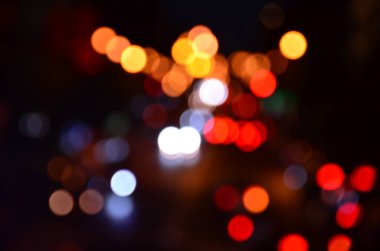 Bulanık soyut ışıklar gece şehrin arka planı