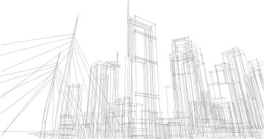 soyut mimari duvar kağıdı tasarımı, dijital konsept arkaplan