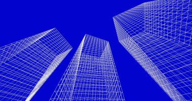 soyut mimari duvar kağıdı tasarımı, dijital konsept arkaplan