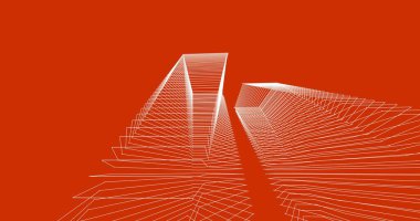 Mimari sanat konseptinde soyut çizgiler, minimum geometrik şekiller. 