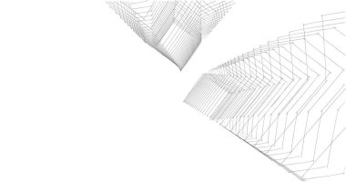 Mimari sanat konseptinde soyut çizgiler, minimum geometrik şekiller. 