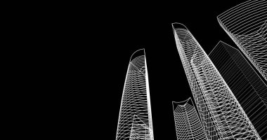 soyut mimari duvar kağıdı tasarımı, dijital konsept arkaplan