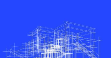 Mimari sanat konseptinde soyut çizgiler, minimum geometrik şekiller. 