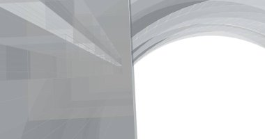 Arkaplanda mimari bina 3d illüstrasyon