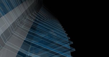 Mimari sanat konseptinde soyut çizgiler, minimum geometrik şekiller. 