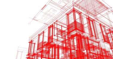 soyut mimari duvar kağıdı tasarımı, dijital konsept arkaplan