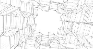 soyut mimari duvar kağıdı tasarımı, dijital konsept arkaplan