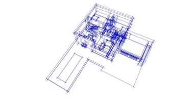 Mimari sanat konseptinde soyut çizgiler, minimum geometrik şekiller. 