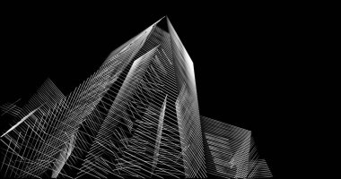 soyut mimari duvar kağıdı tasarımı, dijital konsept arkaplan