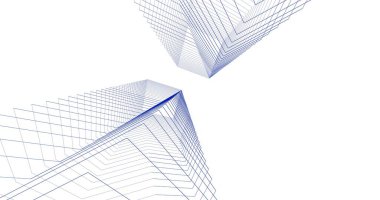 Mimari sanat konseptinde soyut çizgiler, minimum geometrik şekiller. 