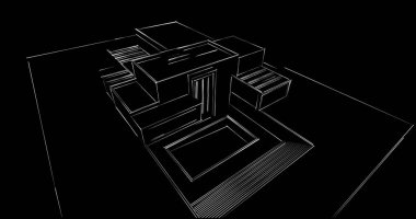 soyut mimari duvar kağıdı tasarımı, dijital konsept arkaplan