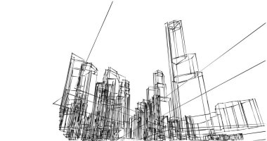 soyut mimari duvar kağıdı tasarımı, dijital konsept arkaplan