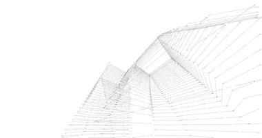 Mimari sanat konseptinde soyut çizgiler, minimum geometrik şekiller. 