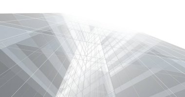 Mimari sanat konseptinde soyut çizgiler, minimum geometrik şekiller. 