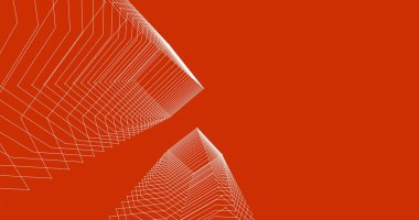 Mimari sanat konseptinde soyut çizgiler, minimum geometrik şekiller. 