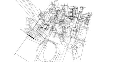 soyut mimari duvar kağıdı tasarımı, dijital konsept arkaplan