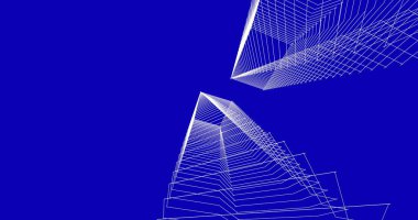 Mimari sanat konseptinde soyut çizgiler, minimum geometrik şekiller. 