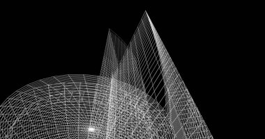 soyut mimari duvar kağıdı tasarımı, dijital konsept arkaplan