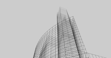 Mimari sanat konseptinde soyut çizgiler, minimum geometrik şekiller. 